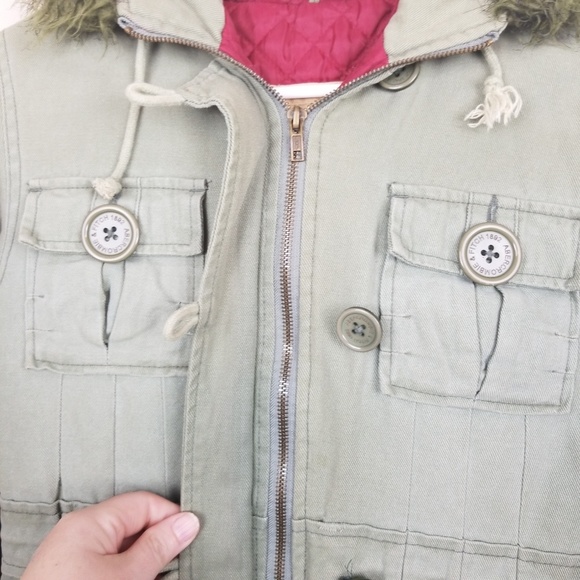 Abercrombie & Fitch army green hooded jacket - Picture 7 of 7